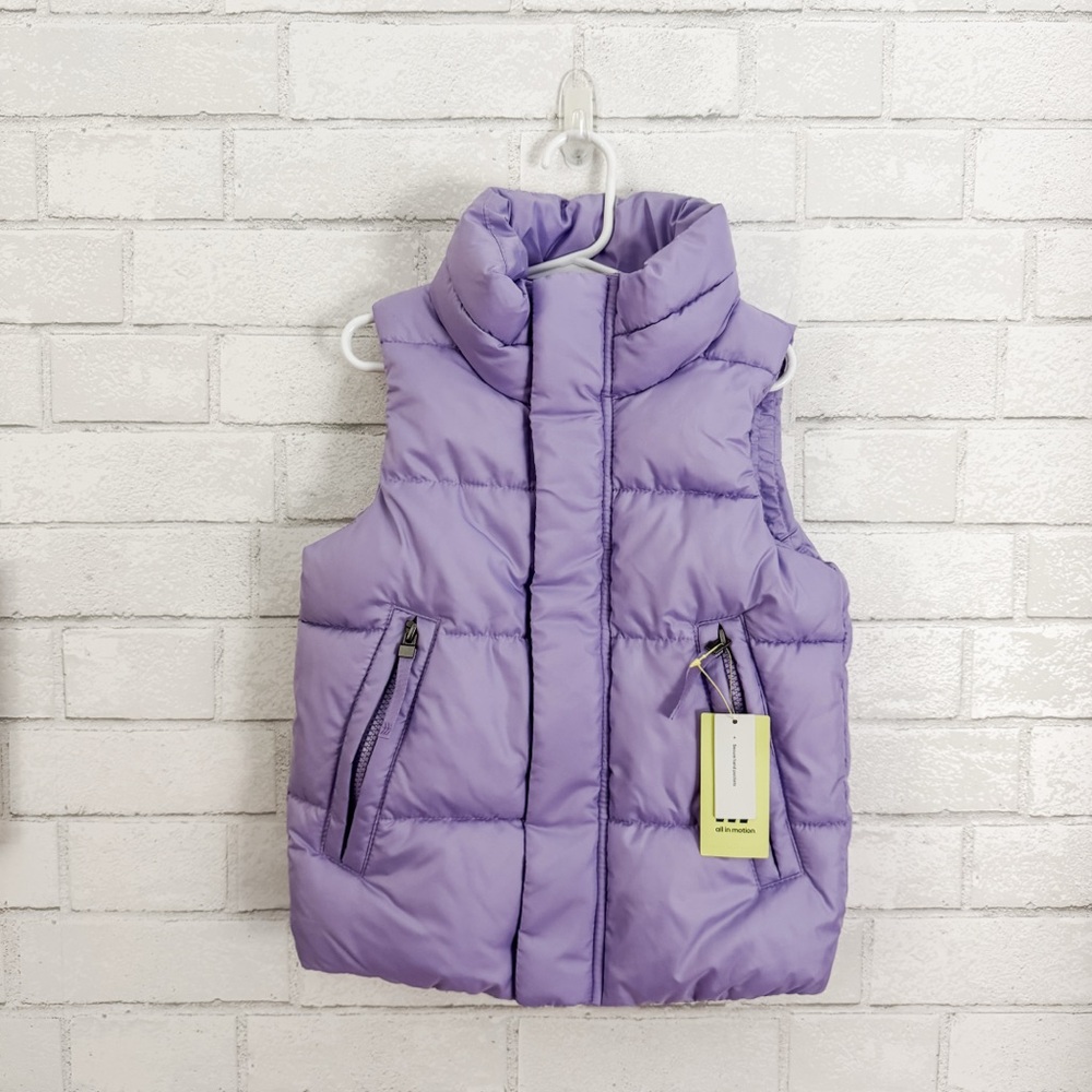 ALL IN MOTION Girls Lavender Puffer Vest